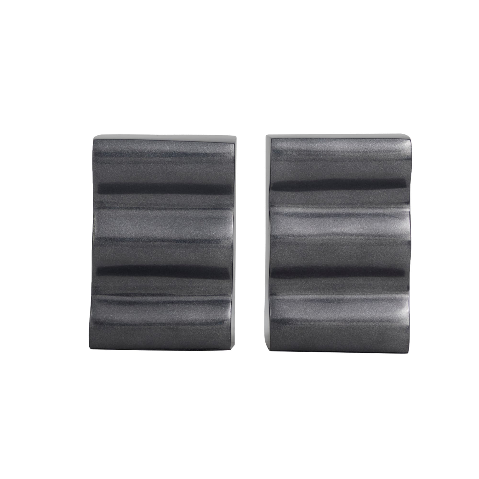 6" Wave Aluminum Bookends Set